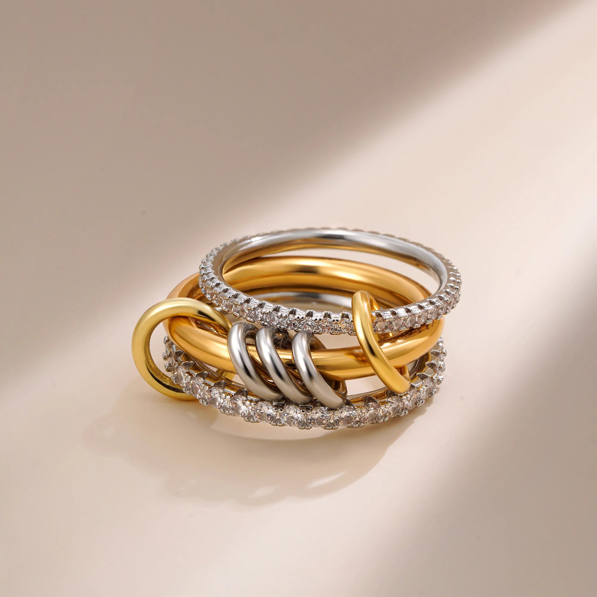 Armonia Milano “Stella” Multilayer Zircon Ring Set