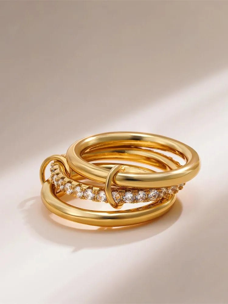 Armonia Milano “Stella” Multilayer Zircon Ring Set