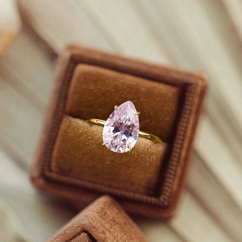 Armonia Milano “Luce” Pear-Cut Zircon Ring