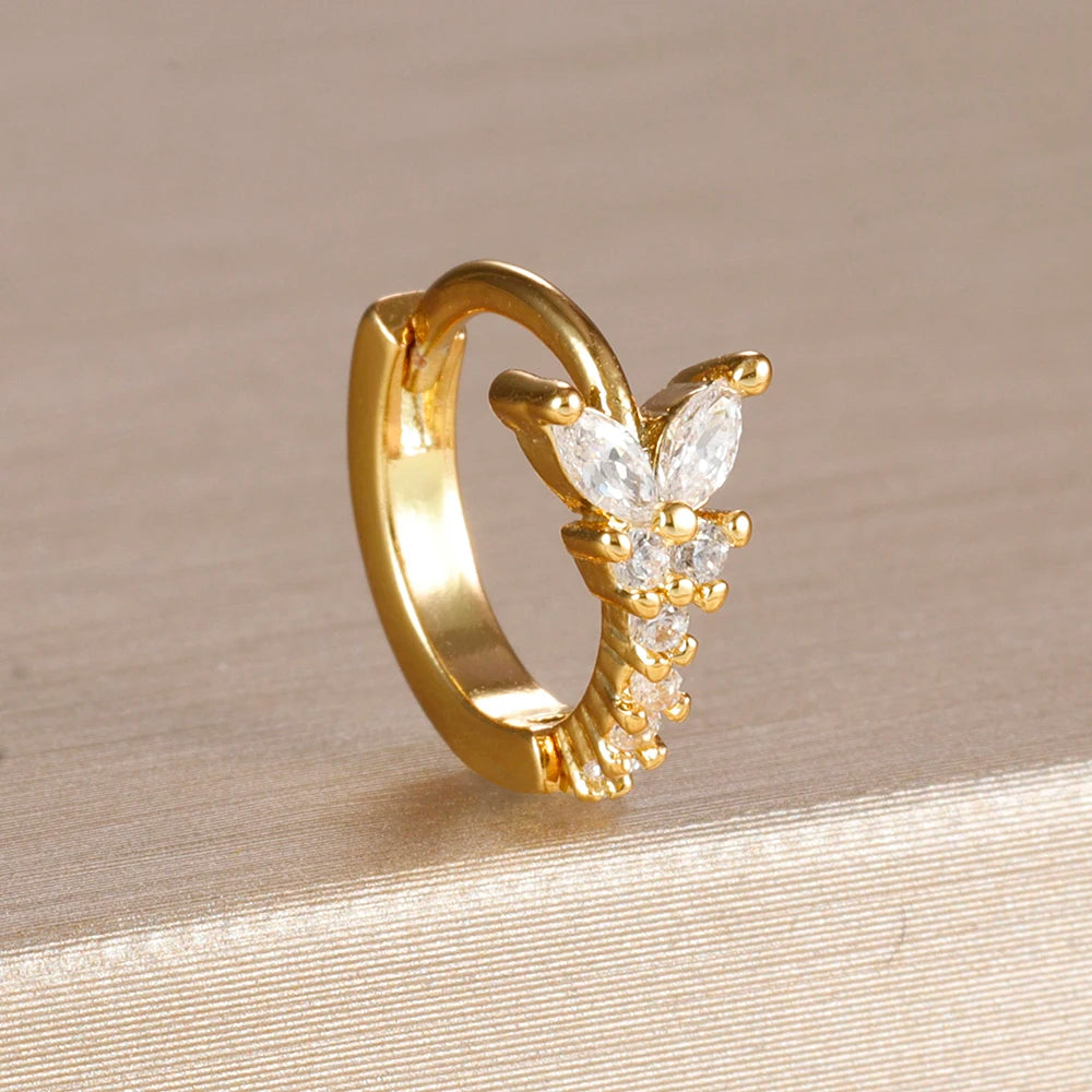 Armonia Milano — Stella Foglia CZ Hoop Earring