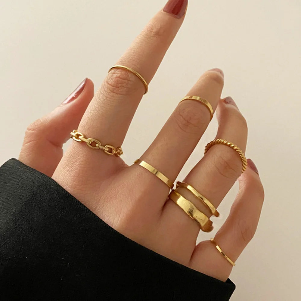Armonia Milano “Libertà” 12-Piece Geometric Ring Set