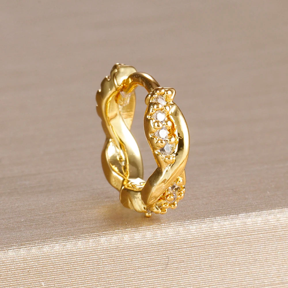 Armonia Milano — Stella Foglia CZ Hoop Earring