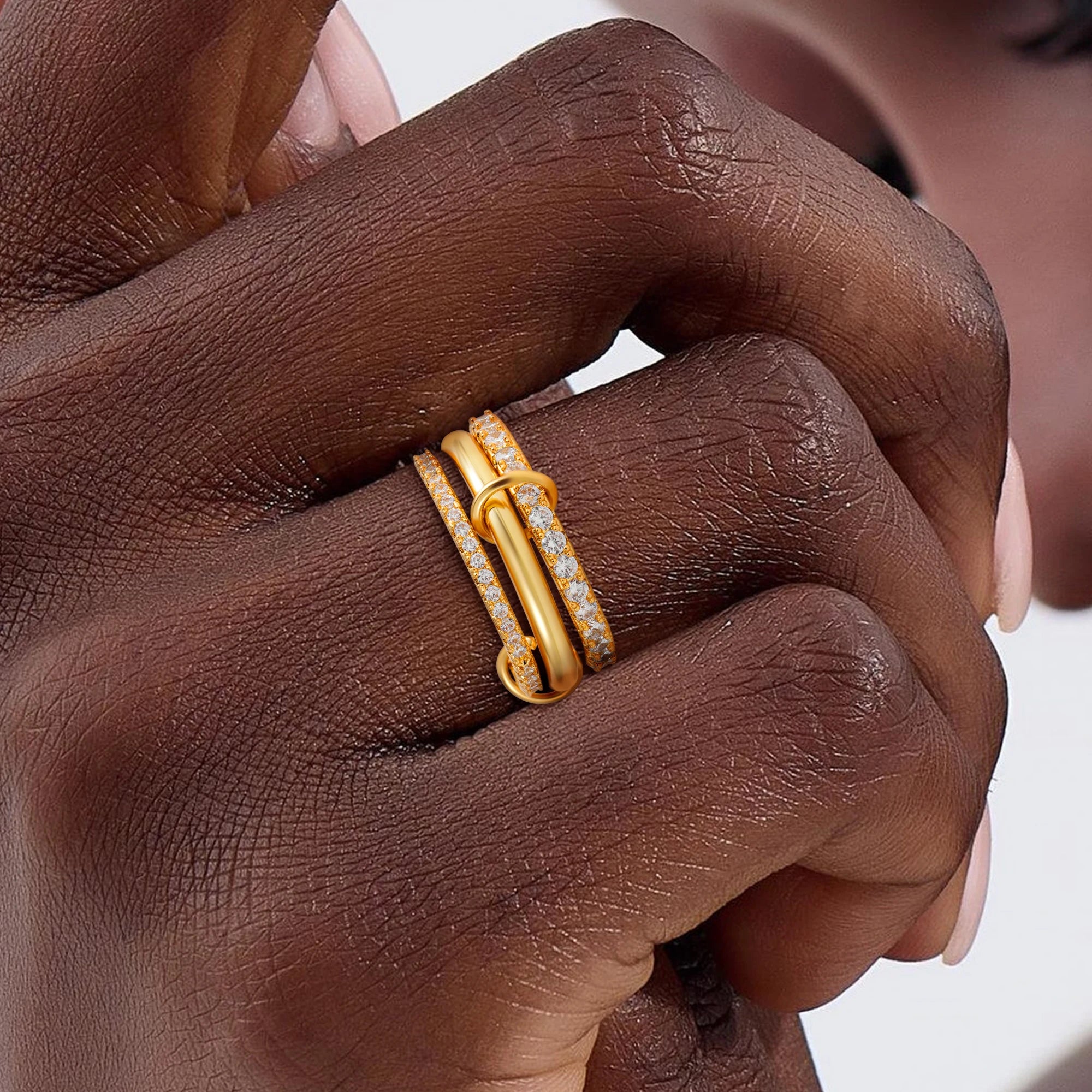 Armonia Milano “Stella” Multilayer Zircon Ring Set