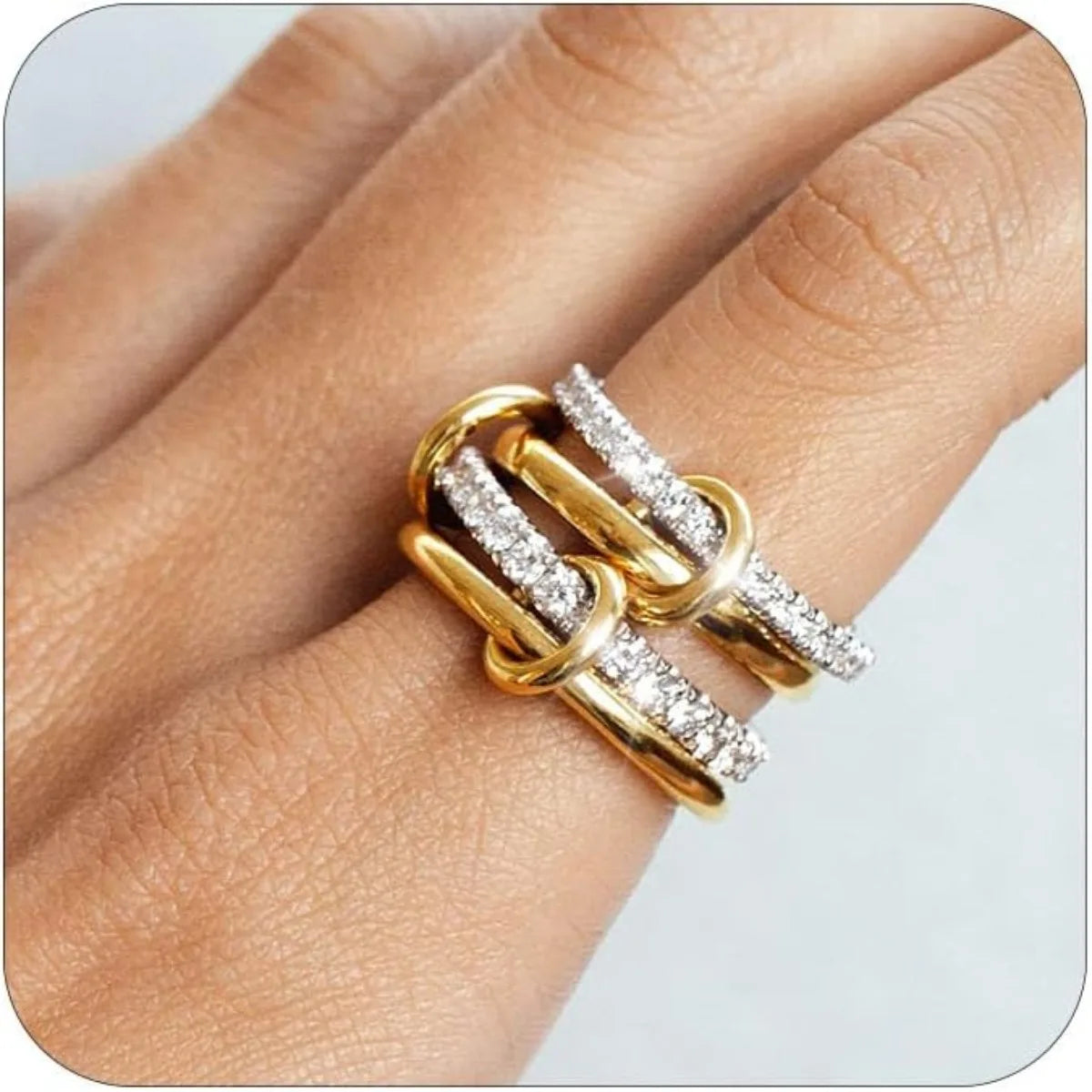 Armonia Milano “Fiamma” Two-Tone Stacking Ring Set