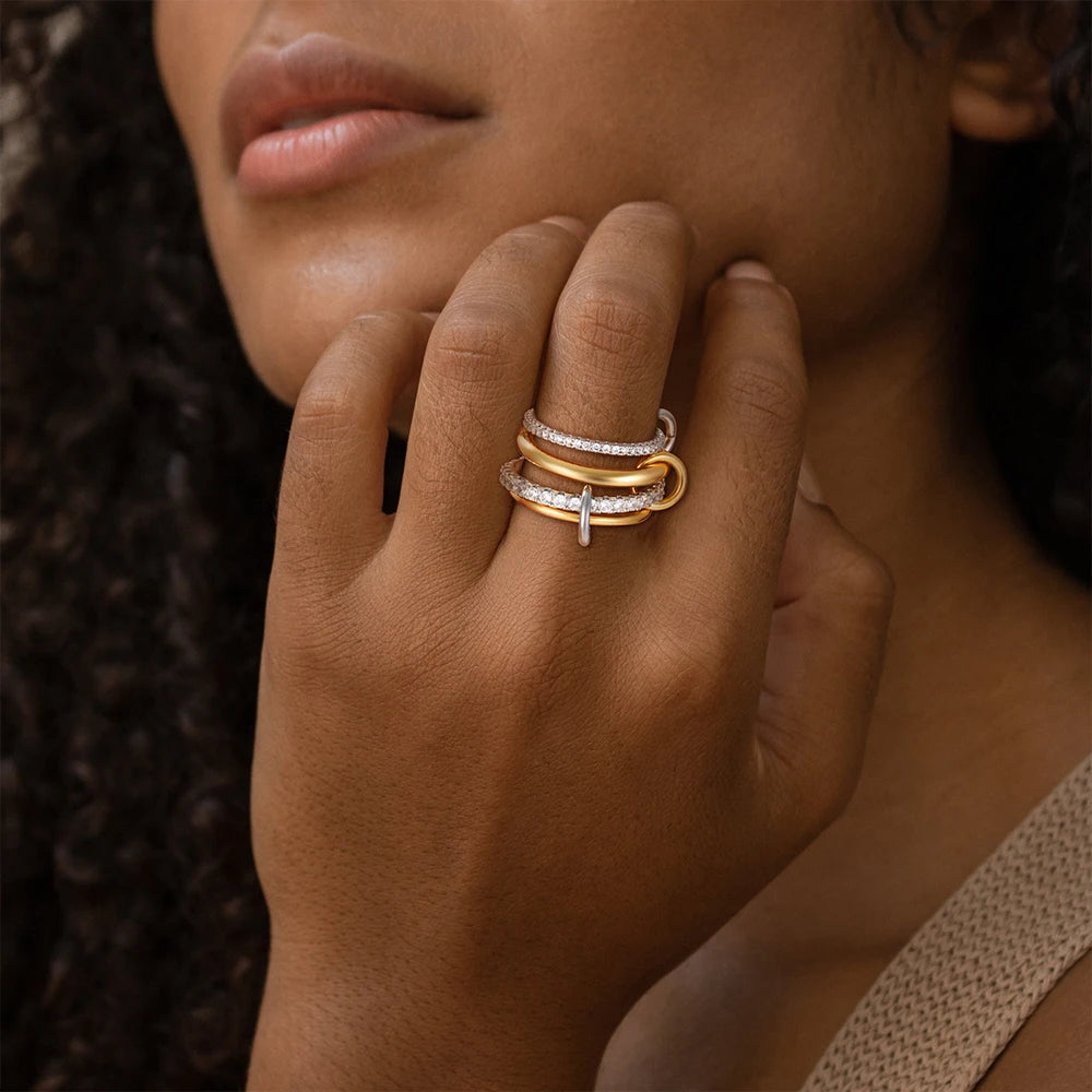 Armonia Milano “Stella” Multilayer Zircon Ring Set