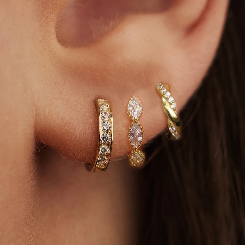 Armonia Milano — Stella Foglia CZ Hoop Earring