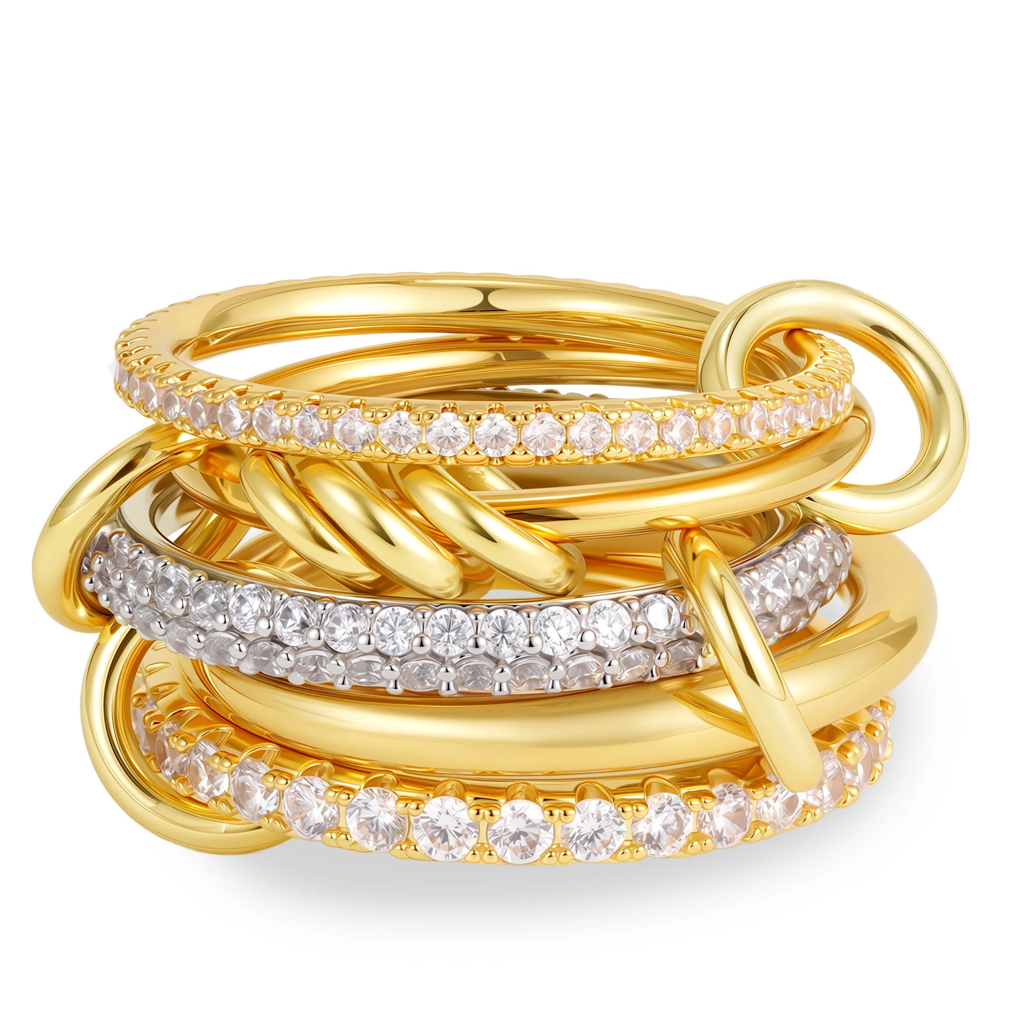 Armonia Milano “Stella” Multilayer Zircon Ring Set