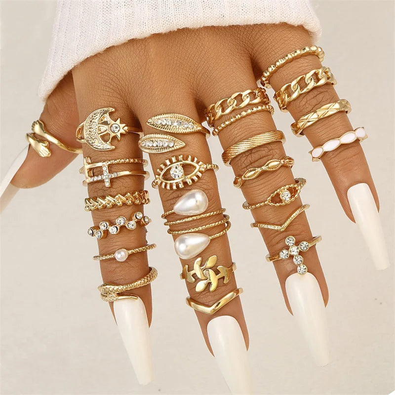 Armonia Milano “Libertà” 12-Piece Geometric Ring Set