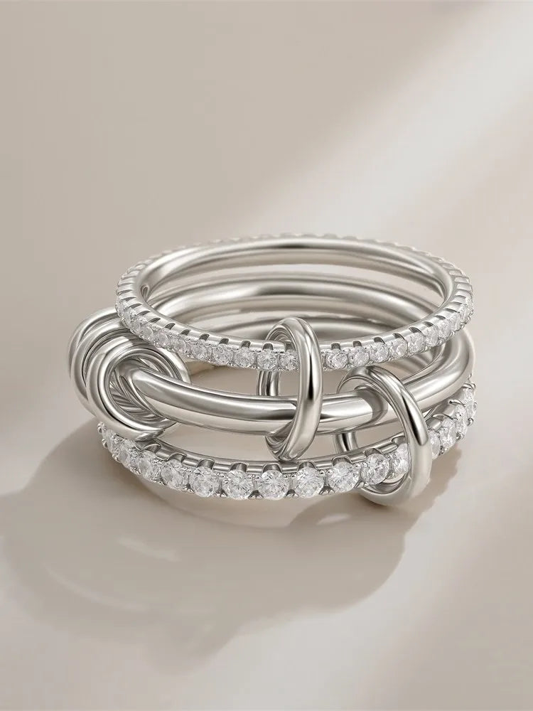 Armonia Milano “Stella” Multilayer Zircon Ring Set