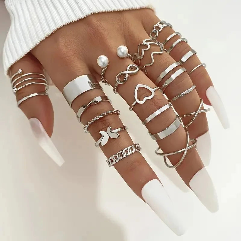 Armonia Milano “Libertà” 12-Piece Geometric Ring Set