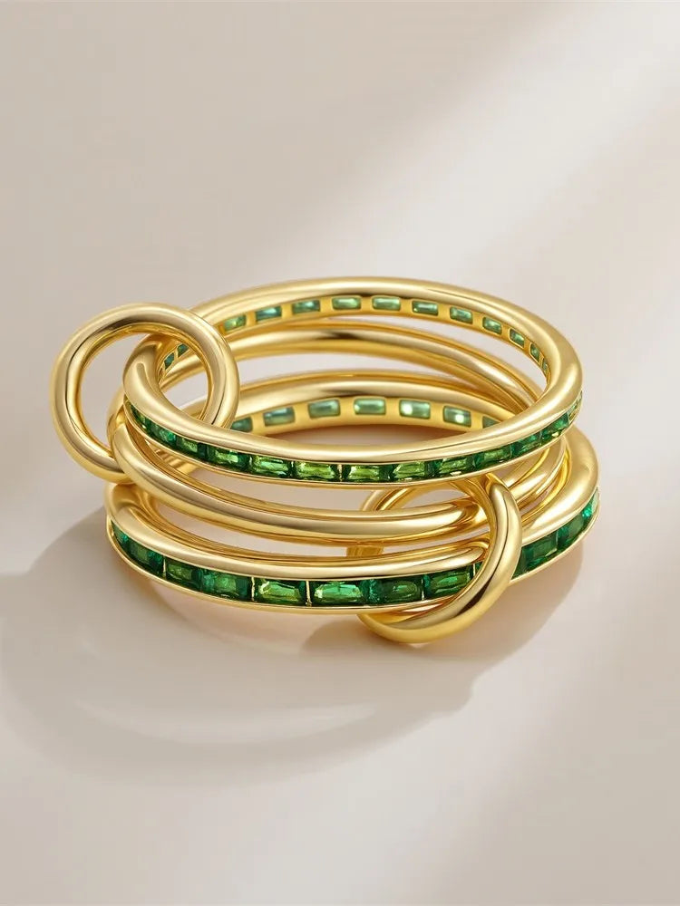 Armonia Milano “Stella” Multilayer Zircon Ring Set