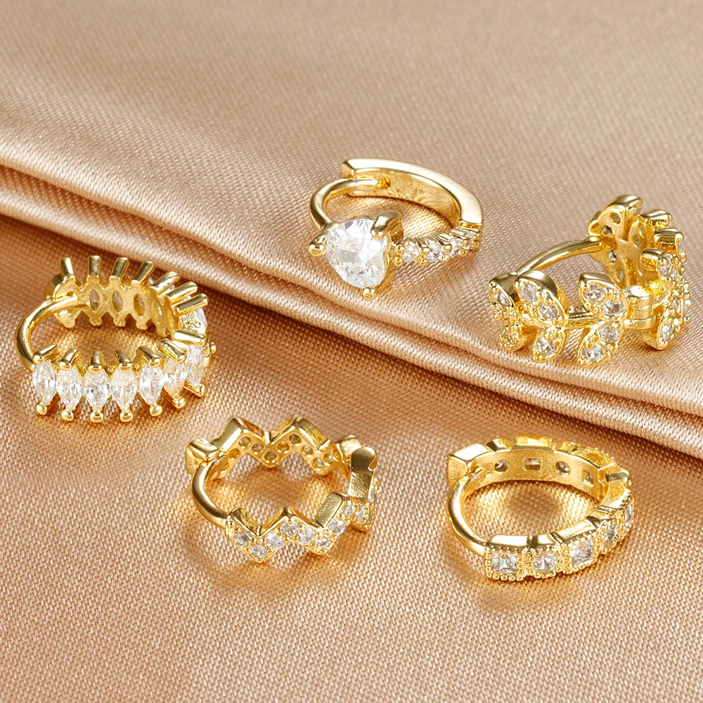 Armonia Milano — Stella Foglia CZ Hoop Earring