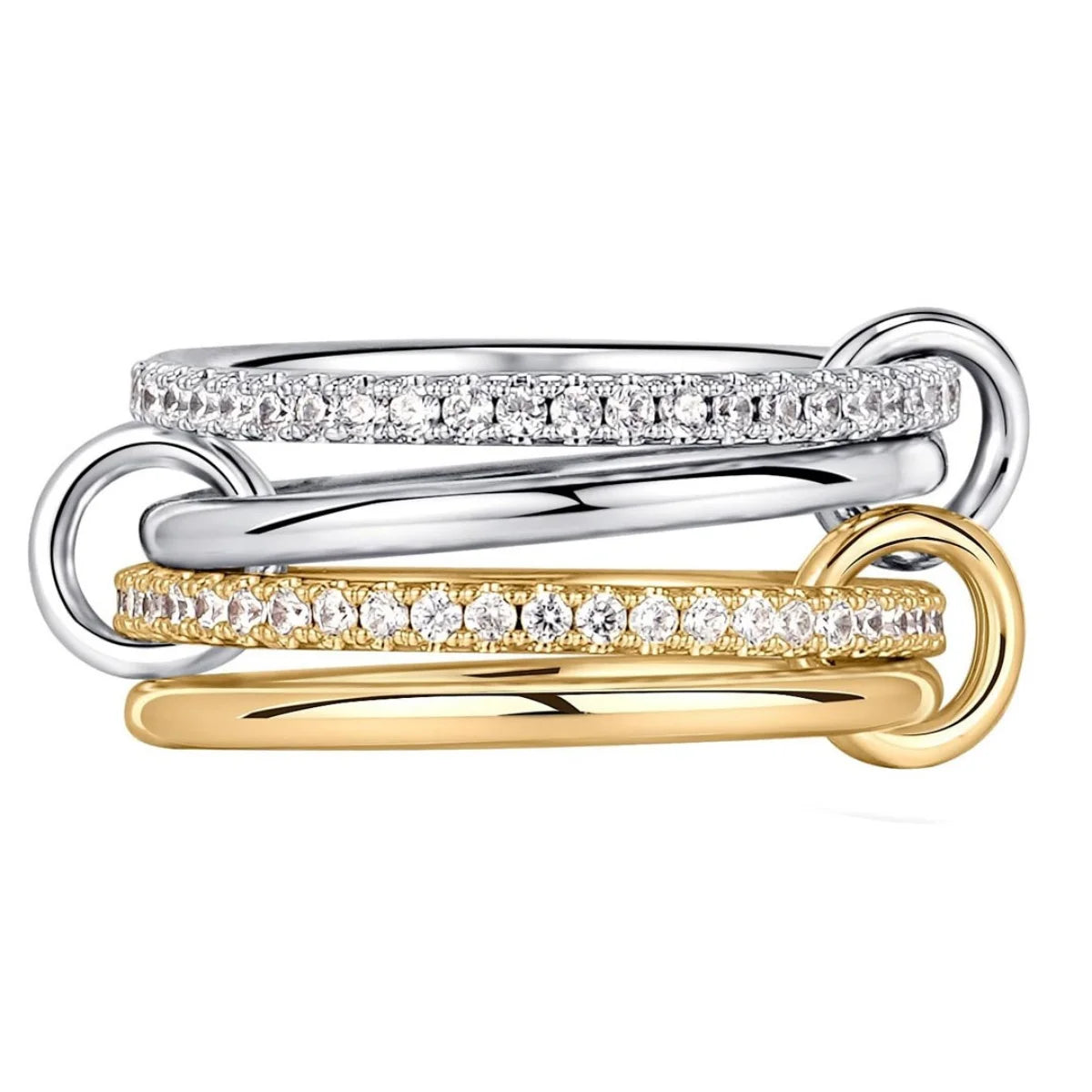 Armonia Milano “Fiamma” Two-Tone Stacking Ring Set