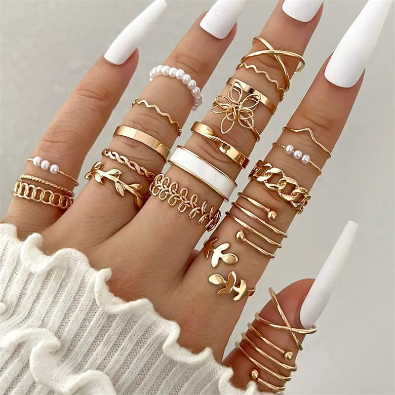 Armonia Milano “Libertà” 12-Piece Geometric Ring Set