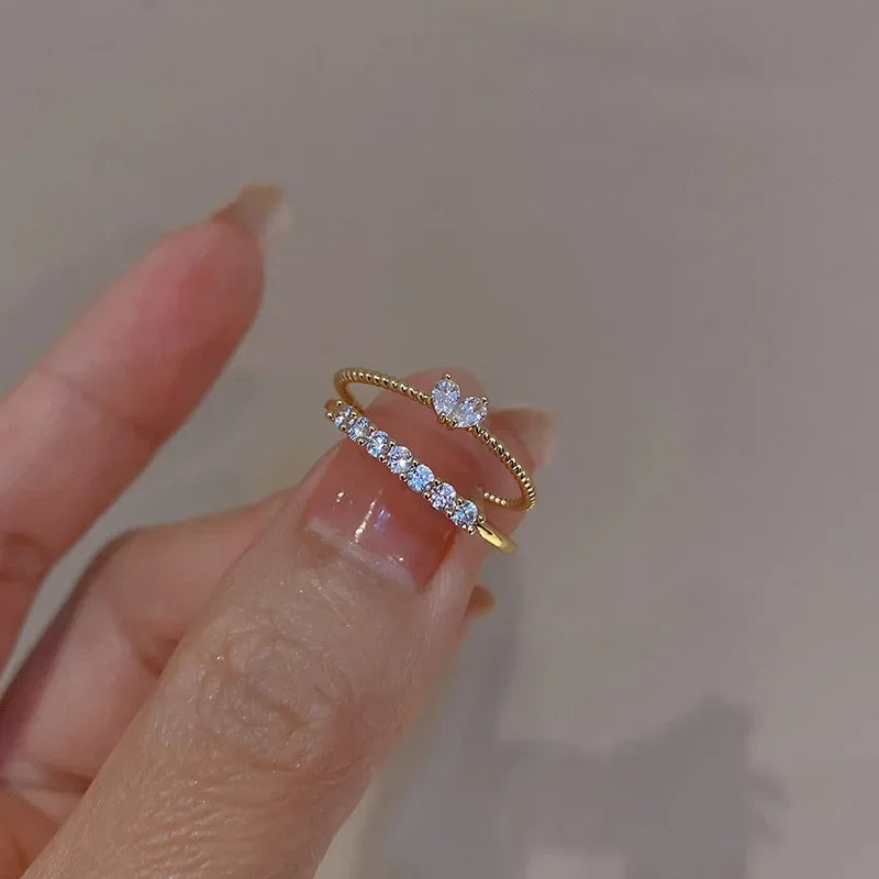 Armonia Milano “Cuore” Heart Zircon Ring Set