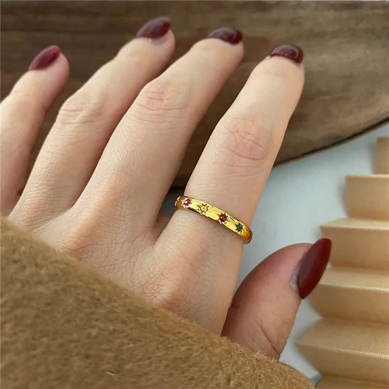 Armonia Milano “Aurora” Rainbow Zircon Ring Set