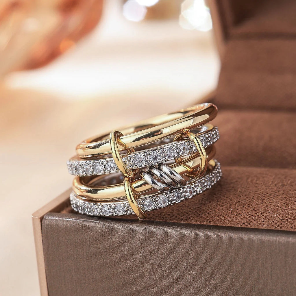 Armonia Milano “Fiamma” Two-Tone Stacking Ring Set