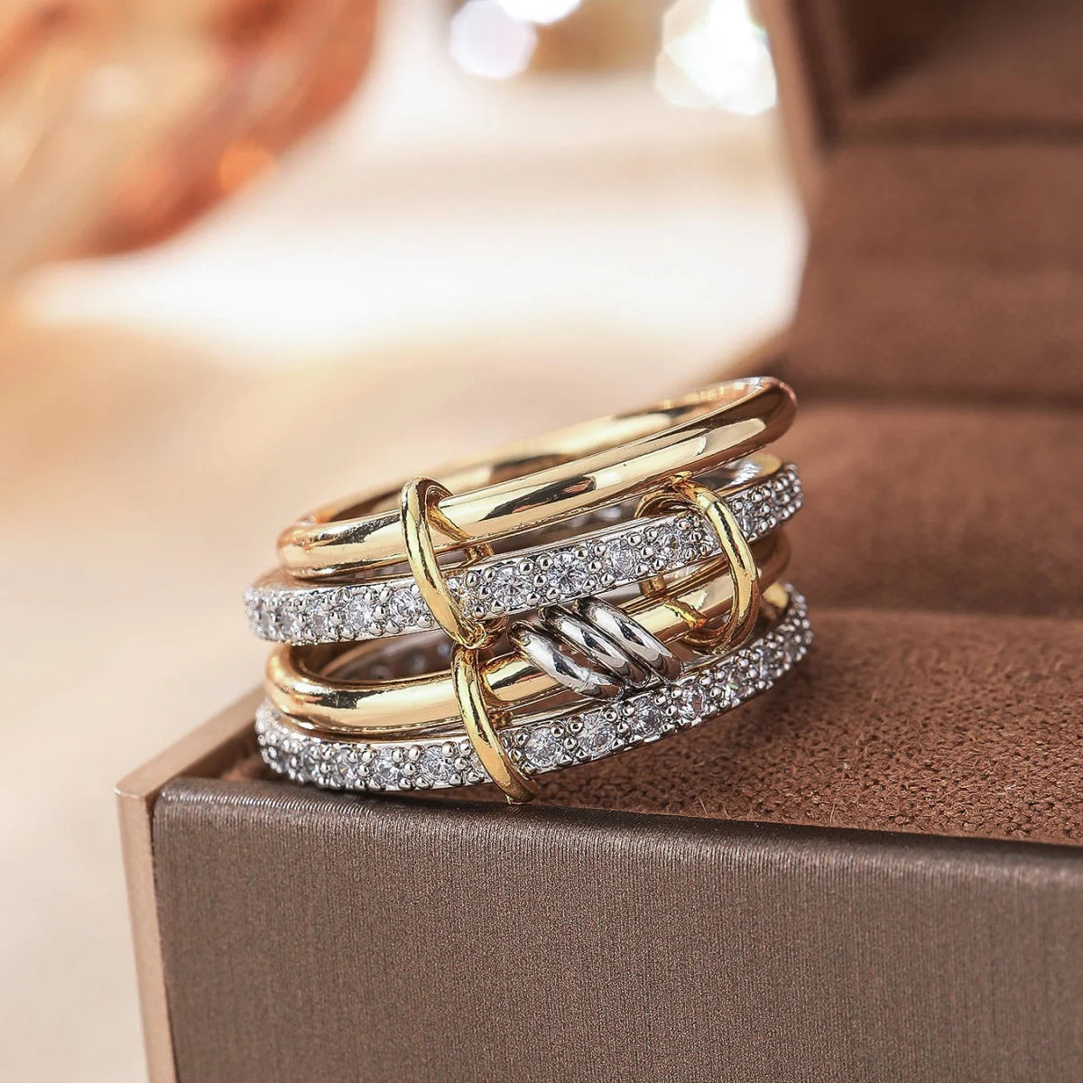 Armonia Milano “Fiamma” Two-Tone Stacking Ring Set