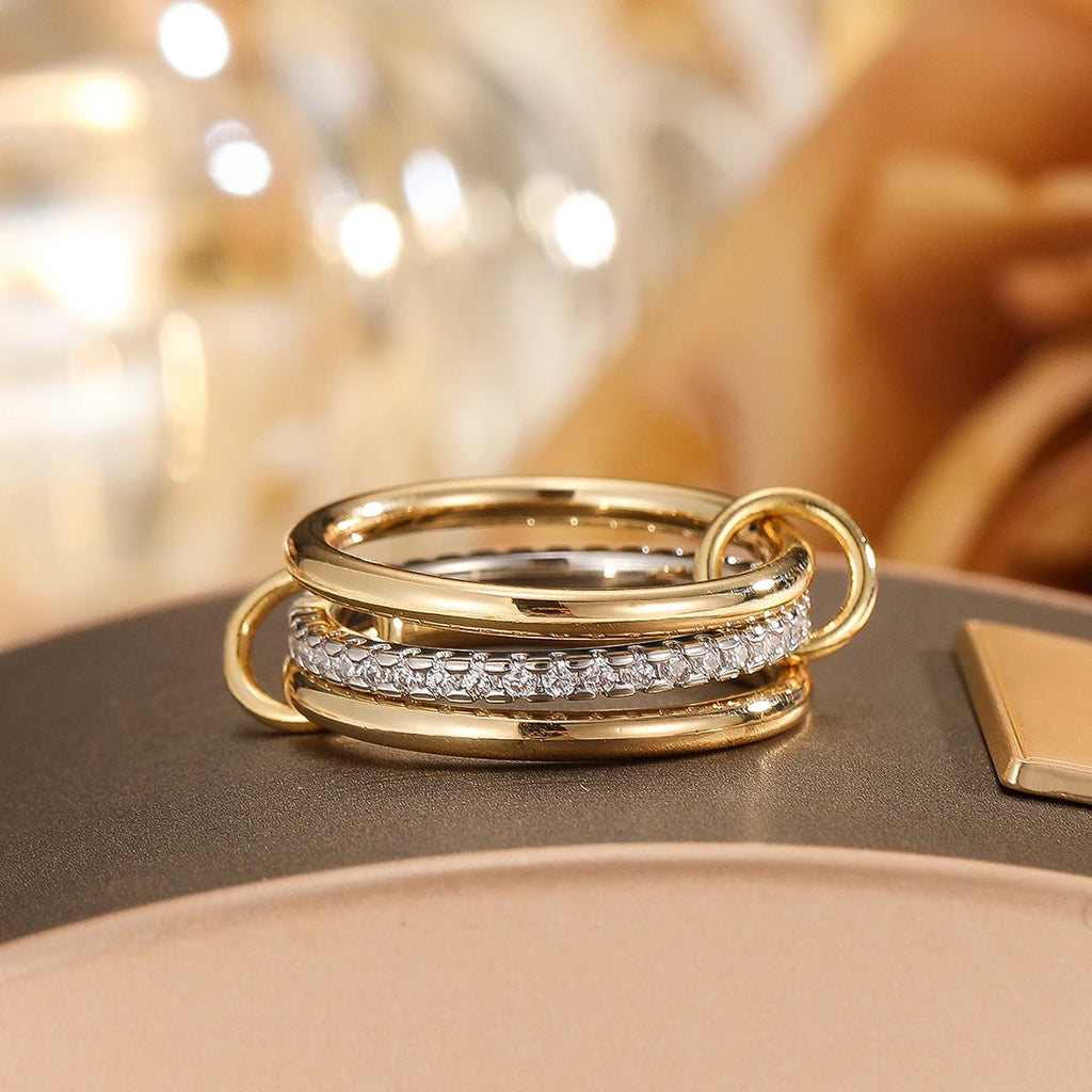 Armonia Milano “Fiamma” Two-Tone Stacking Ring Set