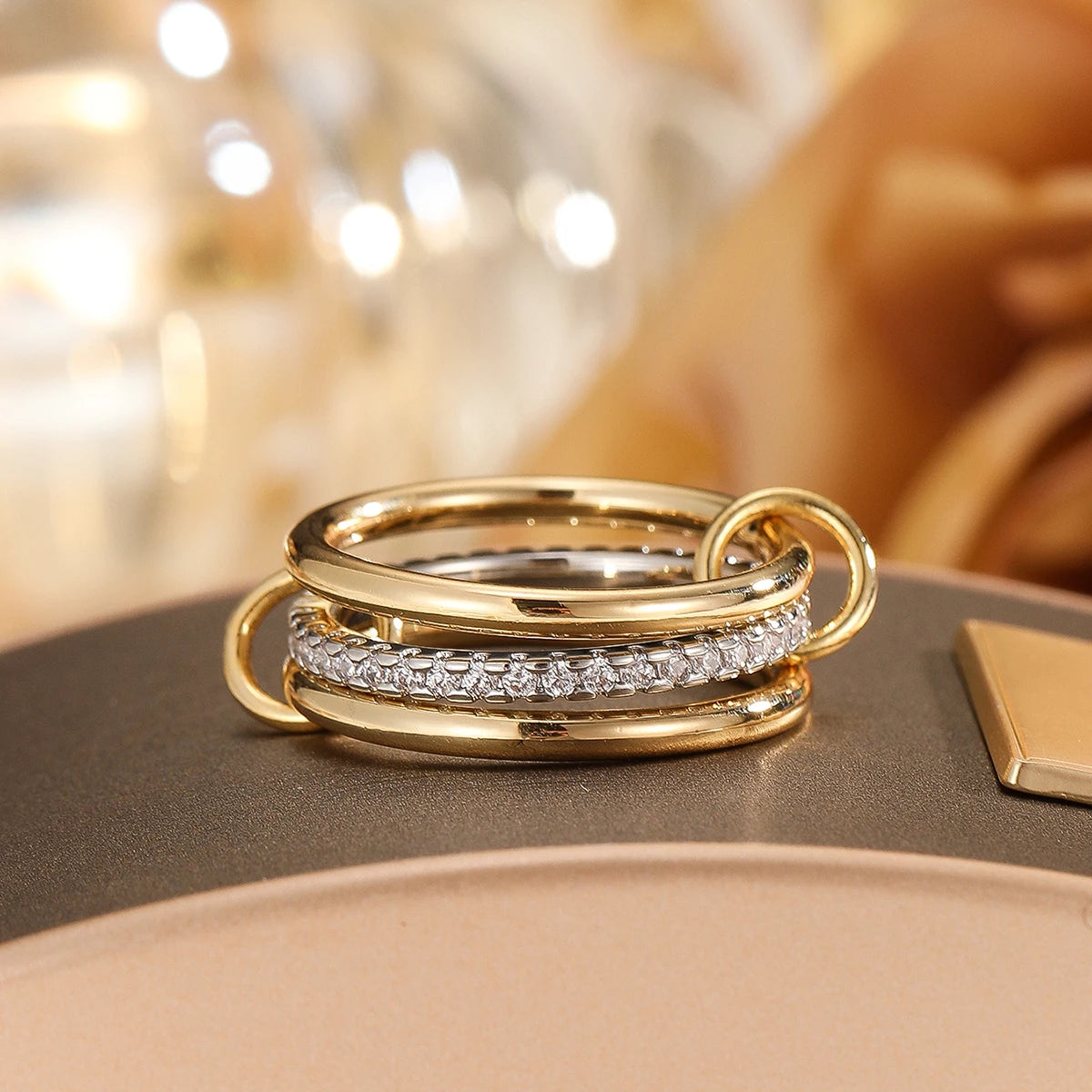 Armonia Milano “Fiamma” Two-Tone Stacking Ring Set