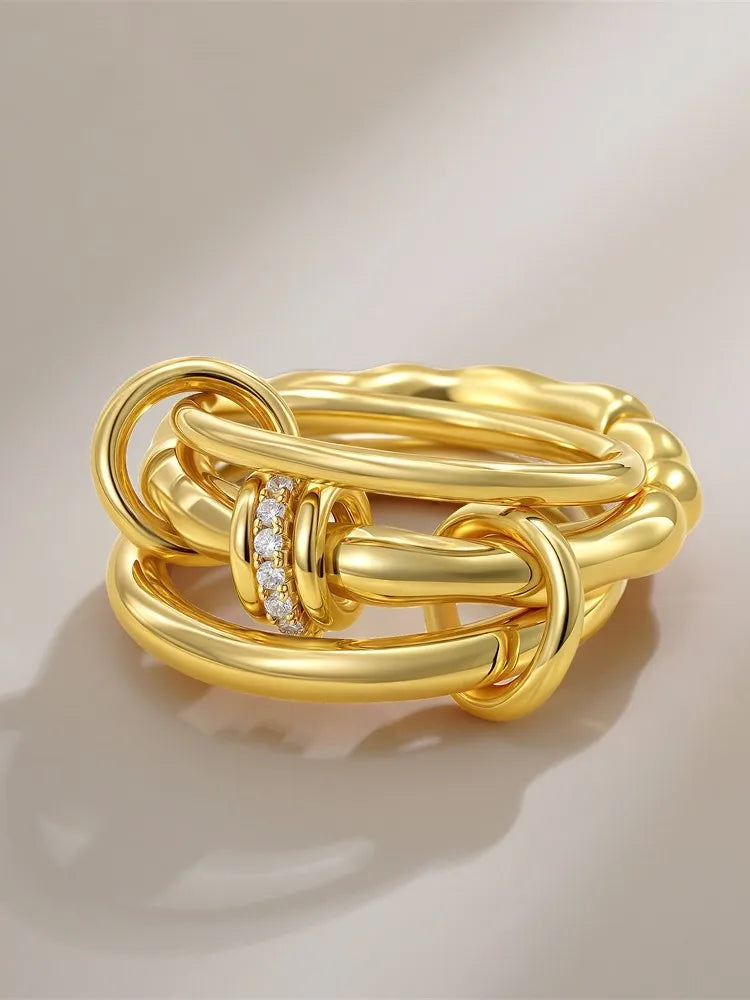Armonia Milano “Stella” Multilayer Zircon Ring Set