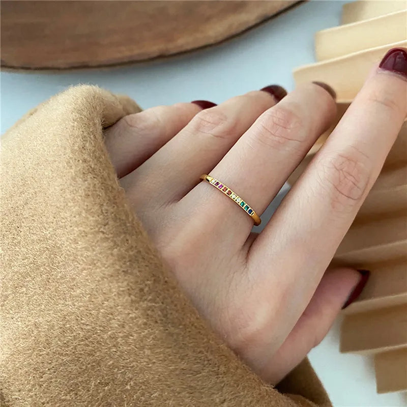 Armonia Milano “Aurora” Rainbow Zircon Ring Set