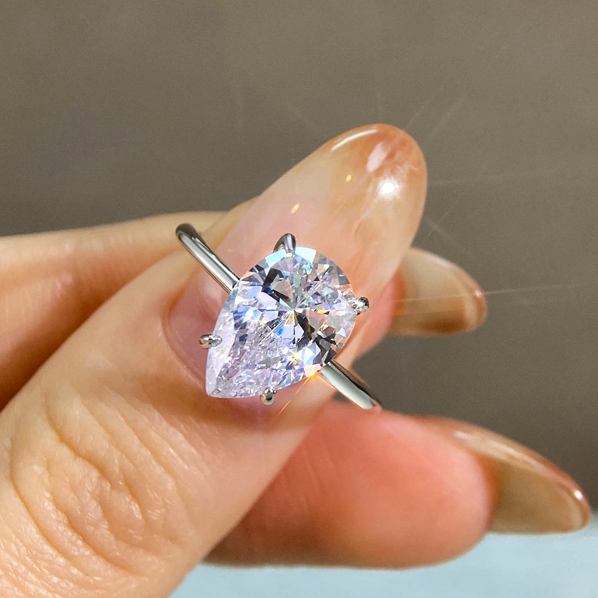 Armonia Milano “Luce” Pear-Cut Zircon Ring