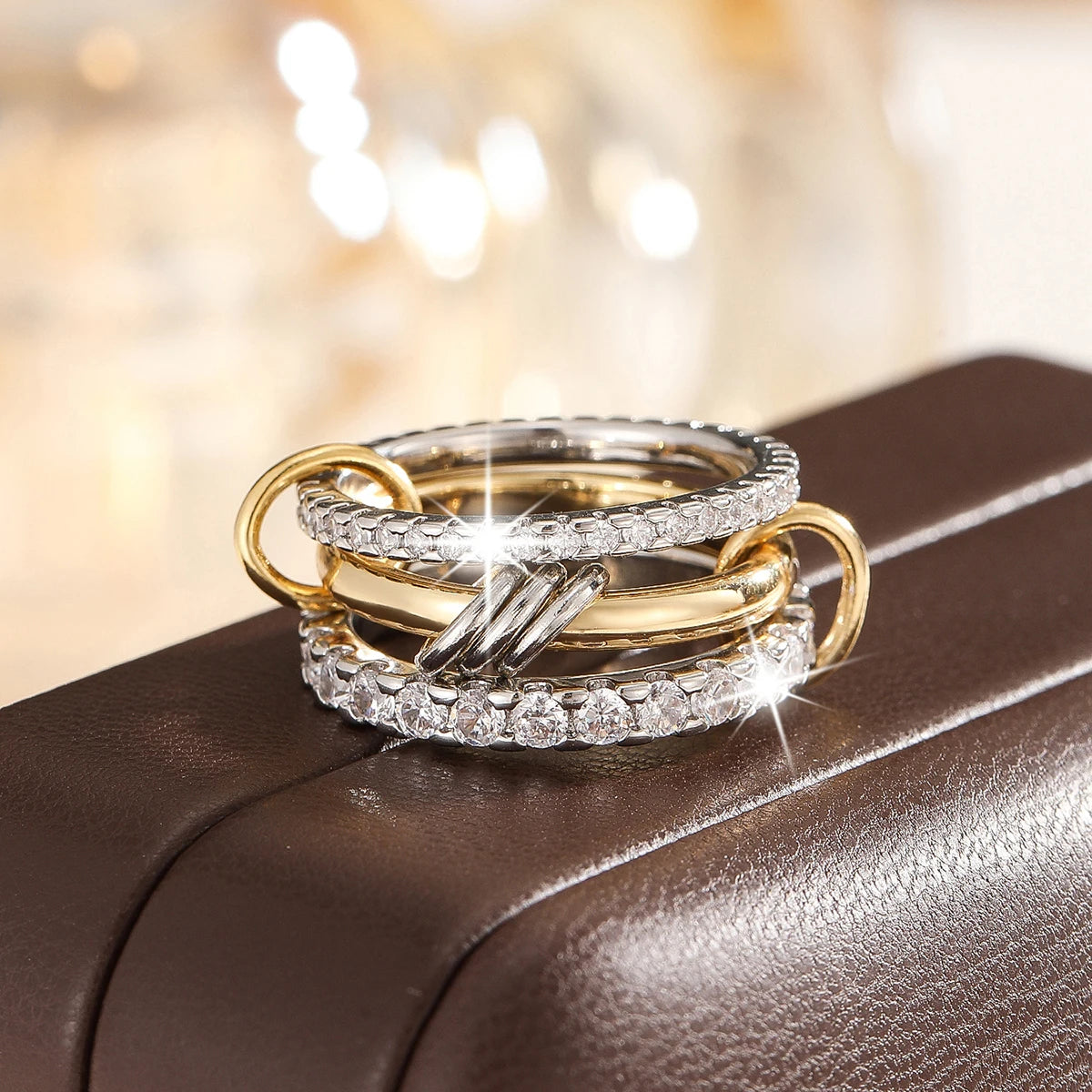 Armonia Milano “Fiamma” Two-Tone Stacking Ring Set