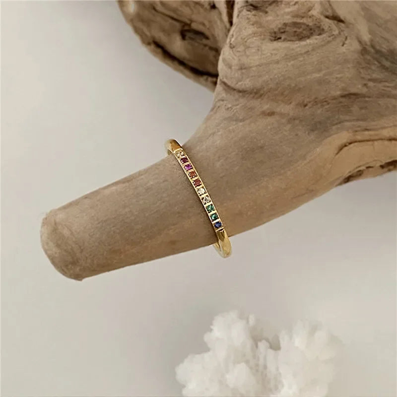 Armonia Milano “Aurora” Rainbow Zircon Ring Set