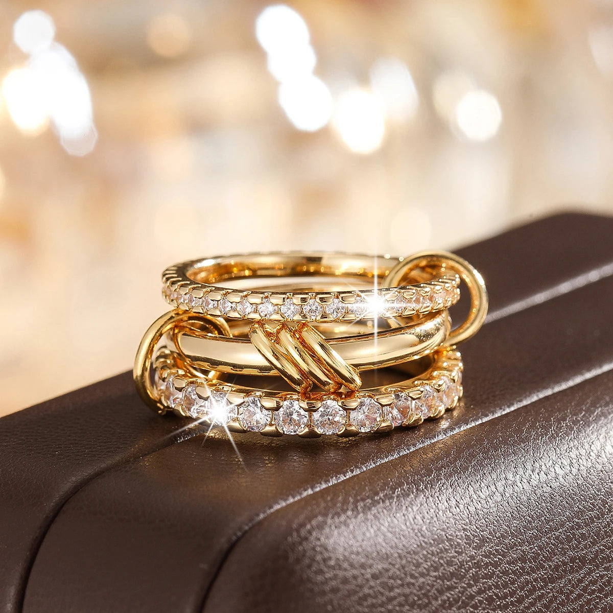 Armonia Milano “Fiamma” Two-Tone Stacking Ring Set