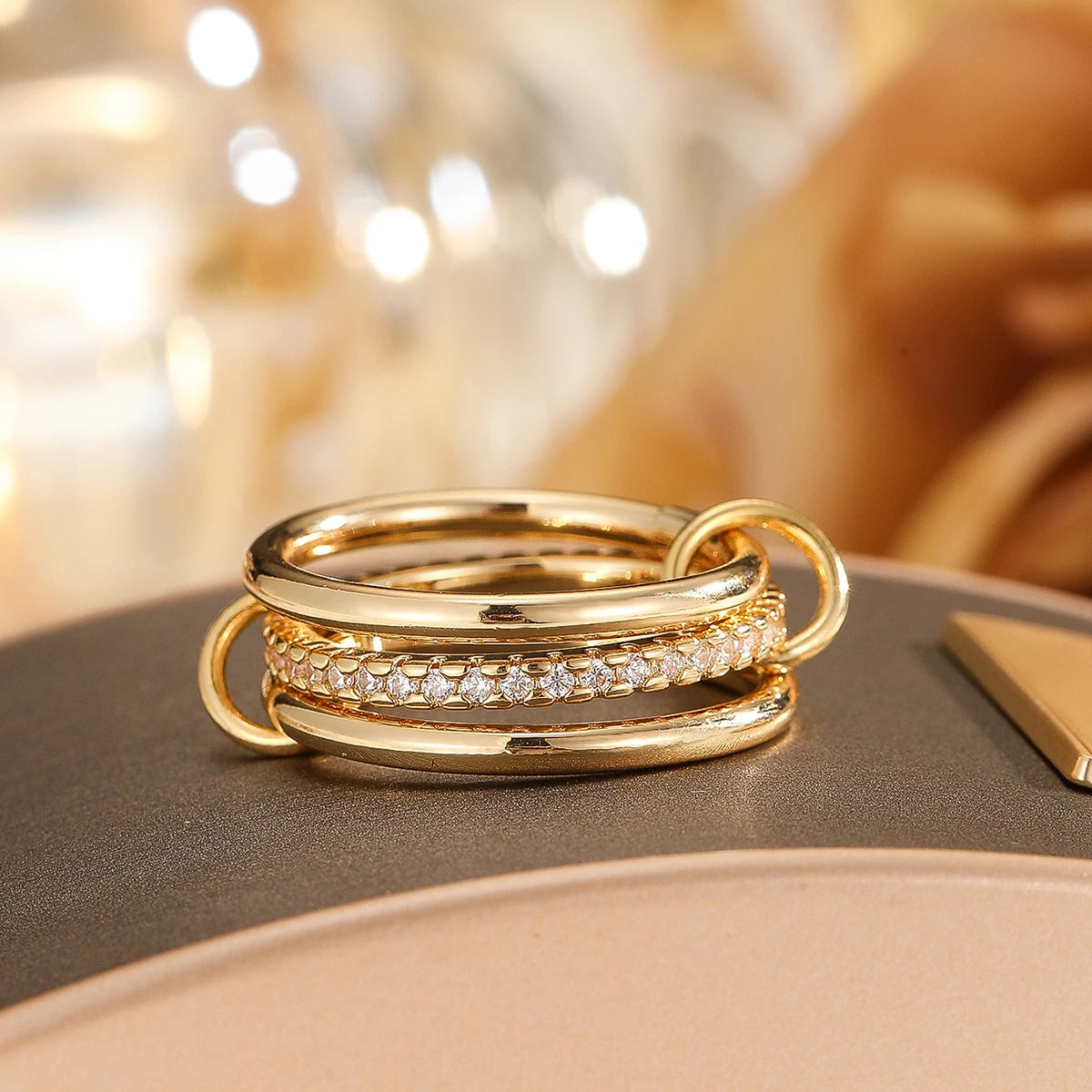 Armonia Milano “Fiamma” Two-Tone Stacking Ring Set