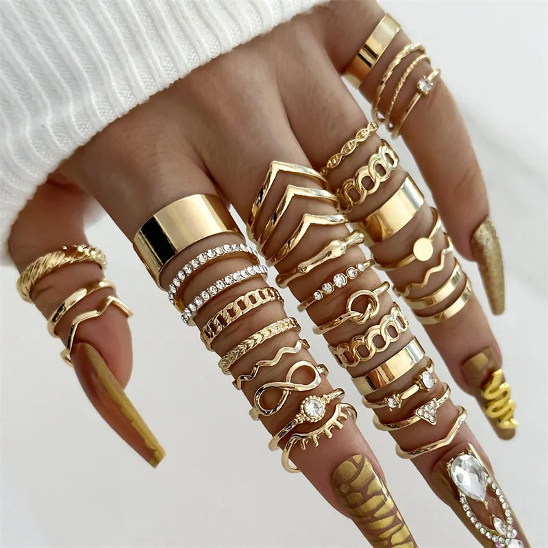 Armonia Milano “Libertà” 12-Piece Geometric Ring Set